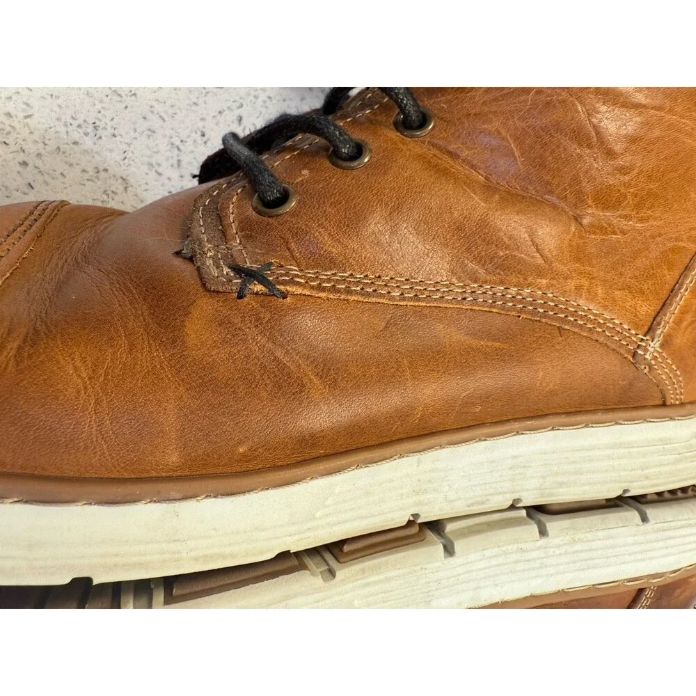 BULL BOXER Brown Adyn Boots Leather Side Zip Handmade Mens US Sz 11 Shoes